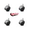 Service Caster 2.375 Inch Flat Black Hooded Urethane Twin Wheel Grip Ring Chair Casters, 4PK SCC-GR02S60D-NYU-FB-716X78-4 - alternate 4